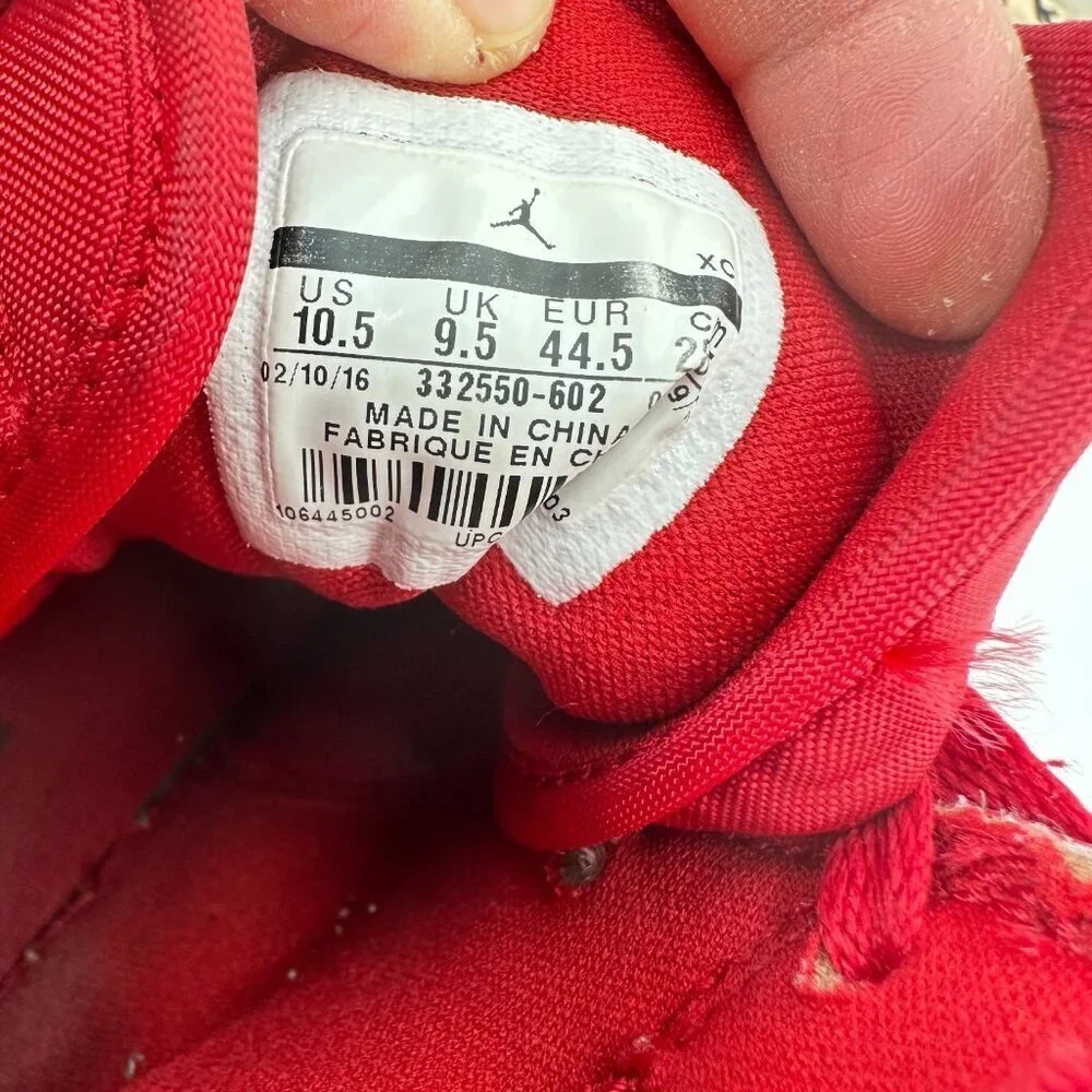 Nike Air Jordan 1 Retro High Men Size 10.5 332550-602 Gym Red Silver Medal Shoes
